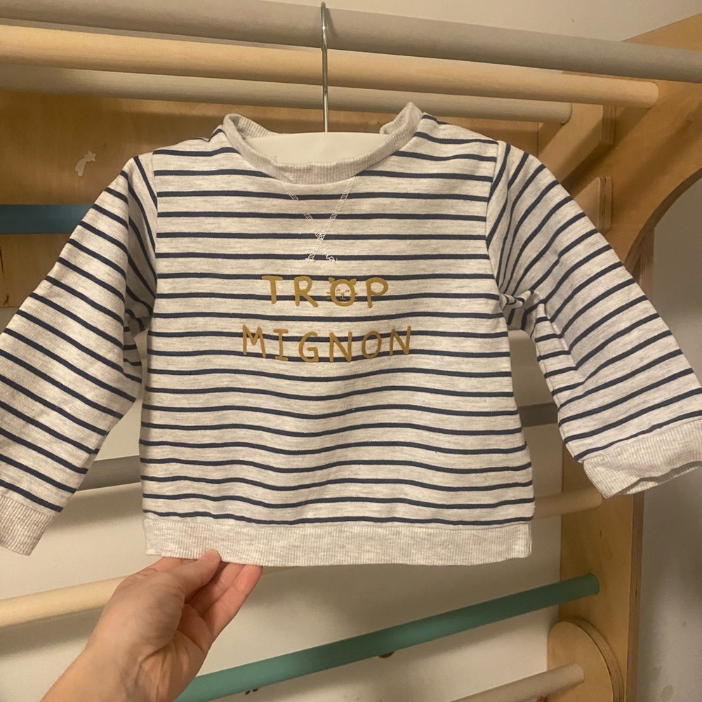 Tape à l’Oeil White and Blue Striped Sweatshirt
